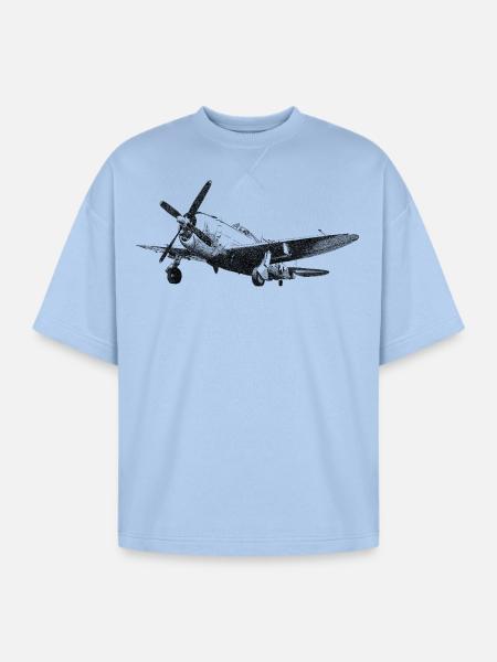 P-47 Thunderbolt - Oversized Unisex Short Sleeve Sweatshirt - powder blue