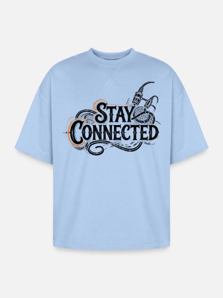 Stay Connected - Oversized Unisex Short Sleeve Sweatshirt - powder blue