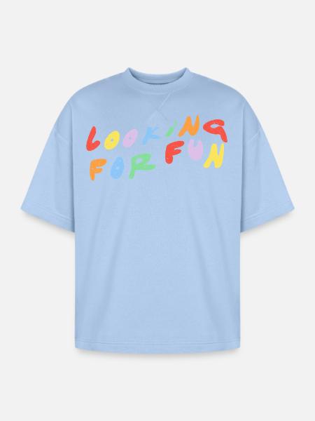 Looking for Fun - Oversized Unisex Short Sleeve Sweatshirt - powder blue