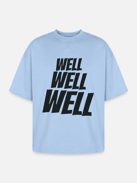 Well Well Well Wellness - Oversized Unisex Short Sleeve Sweatshirt - powder blue