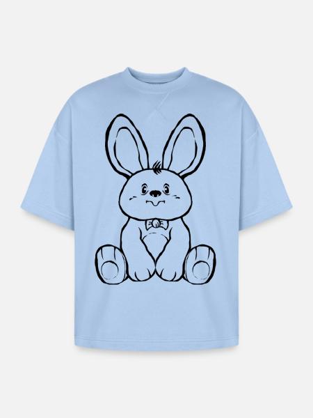 Justbunny - Oversized Unisex Short Sleeve Sweatshirt - powder blue