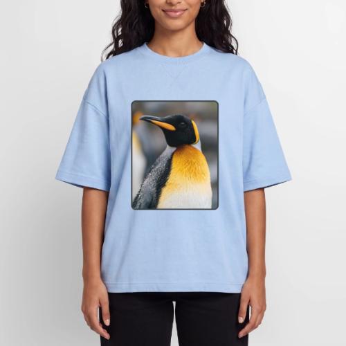 King Penguin Portrait Design - Oversized Unisex Short Sleeve Sweatshirt
