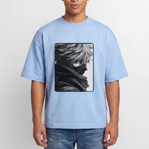 Battle-Worn Ninja Portrait - Oversized Unisex Short Sleeve Sweatshirt