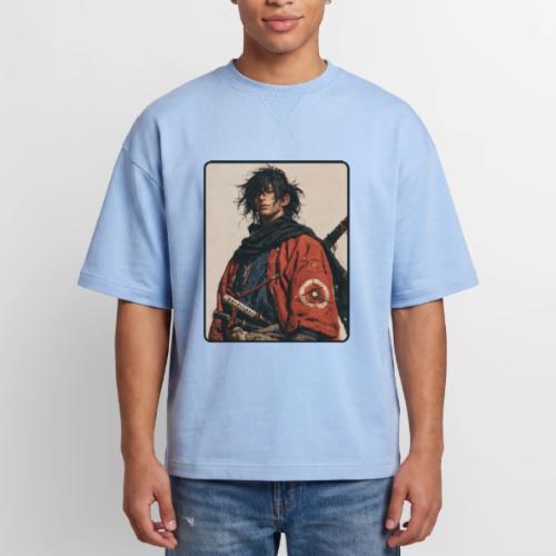 Young Samurai Warrior Portrait - Oversized Unisex Short Sleeve Sweatshirt