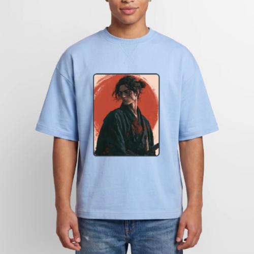 Samurai Beneath the Red Sun - Oversized Unisex Short Sleeve Sweatshirt