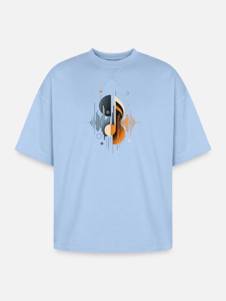 Sound wave / equalizer bars T-Shirt - Oversized Unisex Short Sleeve Sweatshirt - powder blue