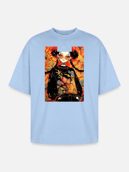 Cute girls - Oversized Unisex Short Sleeve Sweatshirt - powder blue