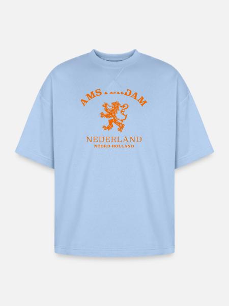 AMSTERDAM Netherlands - Oversized Unisex Short Sleeve Sweatshirt - powder blue