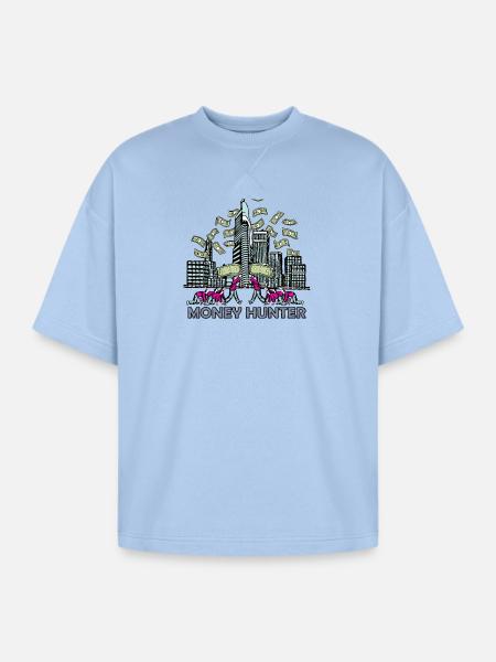 money hunter - Oversized Unisex Short Sleeve Sweatshirt - powder blue