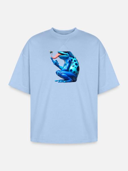 Poison dart frog - Oversized Unisex Short Sleeve Sweatshirt - powder blue
