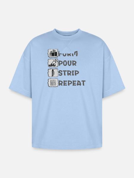 Form Pour Strip Repeat - Oversized Unisex Short Sleeve Sweatshirt - powder blue