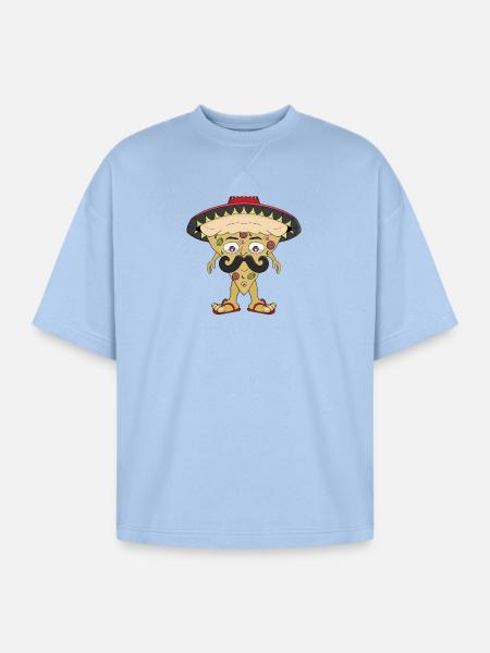 Mexican pizza - Oversized Unisex Short Sleeve Sweatshirt - powder blue
