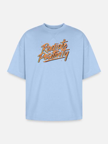 Radiate Positivity - Oversized Unisex Short Sleeve Sweatshirt - powder blue