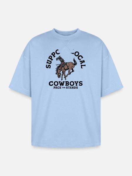 Soutenez les cow-boys locaux - Coton ouaté unisexe à manches courtes - bleu ciel