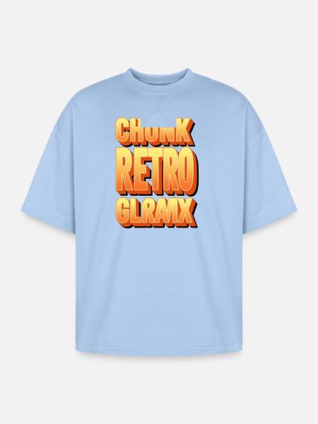Chunk Retro Glow Glyph - Oversized Unisex Short Sleeve Sweatshirt - powder blue