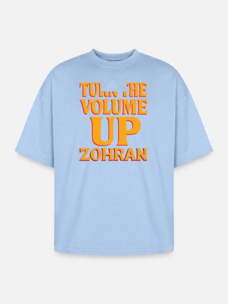 Turn the Volume Up Shirt - Oversized Unisex Short Sleeve Sweatshirt - powder blue