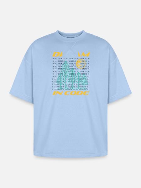 Dream In Code - Oversized Unisex Short Sleeve Sweatshirt - powder blue