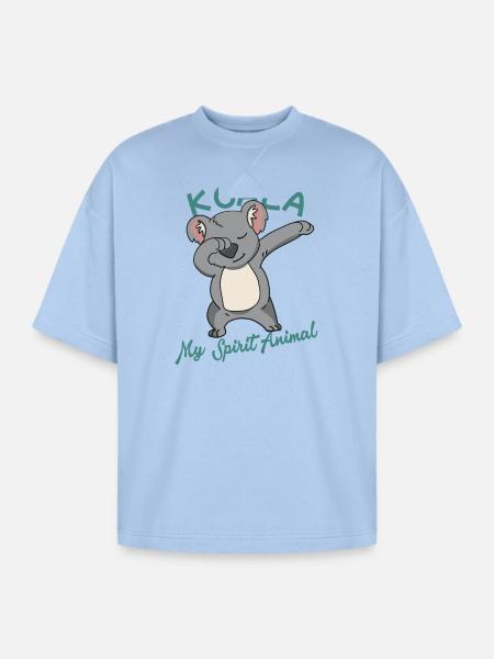 Koala Spirit Animal Dance - Oversized Unisex Short Sleeve Sweatshirt - powder blue