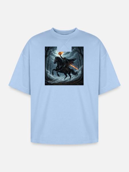 Headless Horseman - Oversized Unisex Short Sleeve Sweatshirt - powder blue