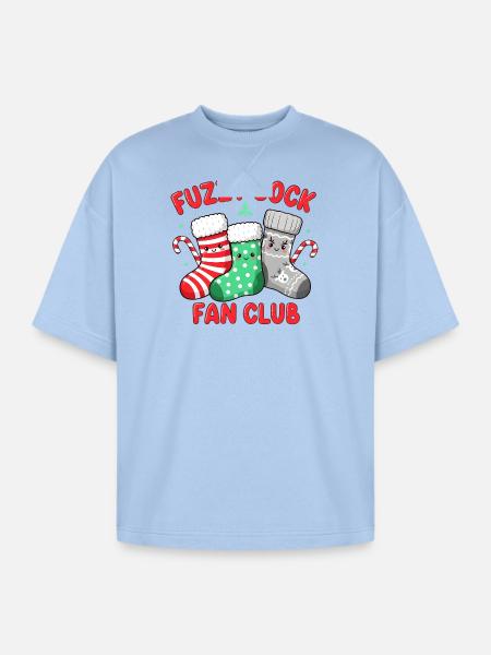 Fuzzy Sock Fan Club - Oversized Unisex Short Sleeve Sweatshirt - powder blue