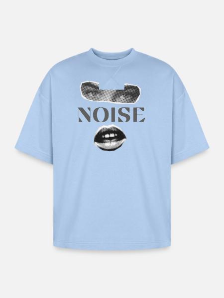 Halftone Noise Face - Oversized Unisex Short Sleeve Sweatshirt - powder blue