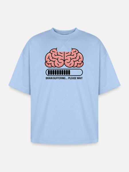 Brain Buffering Loading Graphic - Oversized Unisex Short Sleeve Sweatshirt - powder blue