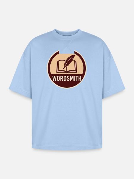 Wordsmith Quill Open Book - Oversized Unisex Short Sleeve Sweatshirt - powder blue