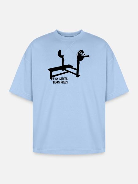 stress bench press - Oversized Unisex Short Sleeve Sweatshirt - powder blue