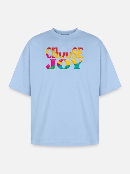 Choose joy - Oversized Unisex Short Sleeve Sweatshirt - powder blue