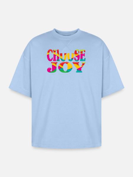 Choose joy - Oversized Unisex Short Sleeve Sweatshirt - powder blue