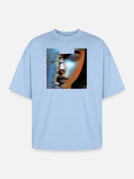 Face of women spater - Oversized Unisex Short Sleeve Sweatshirt - powder blue