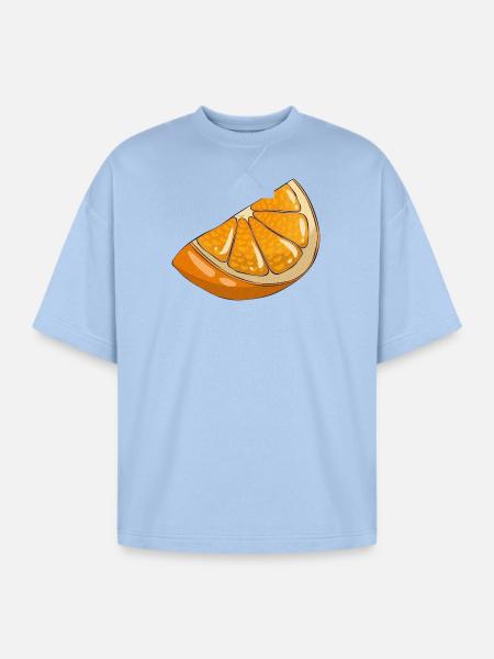Orange slice - Oversized Unisex Short Sleeve Sweatshirt - powder blue