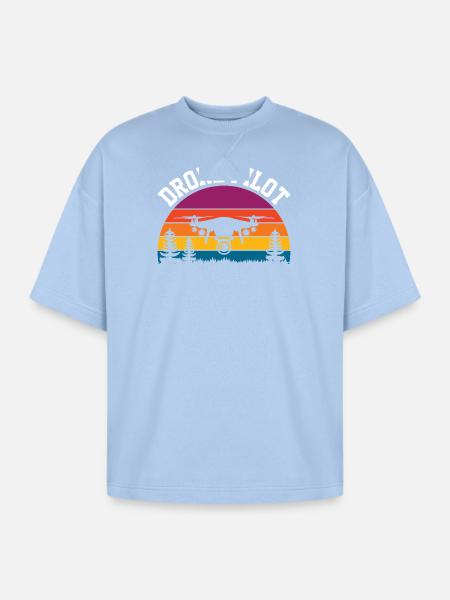 Drone Pilot - Oversized Unisex Short Sleeve Sweatshirt - powder blue