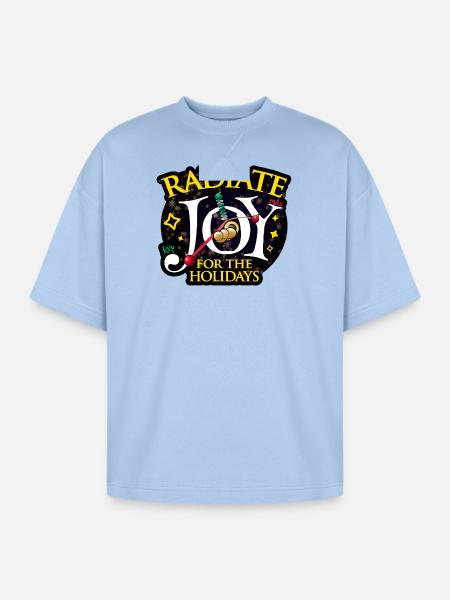 Radiate Joy - Oversized Unisex Short Sleeve Sweatshirt - powder blue