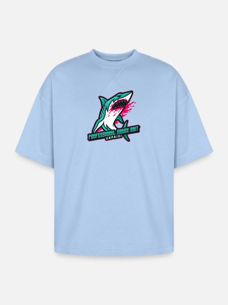 Professional Shark Bait. Unpaid! - Oversized Unisex Short Sleeve Sweatshirt - powder blue
