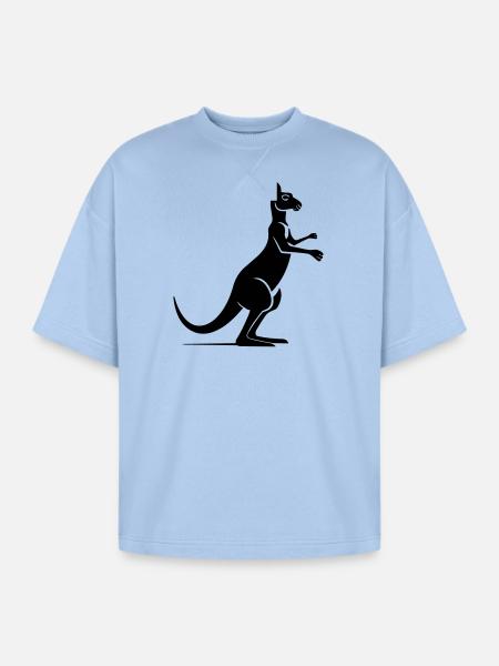 kangaroo - Oversized Unisex Short Sleeve Sweatshirt - powder blue