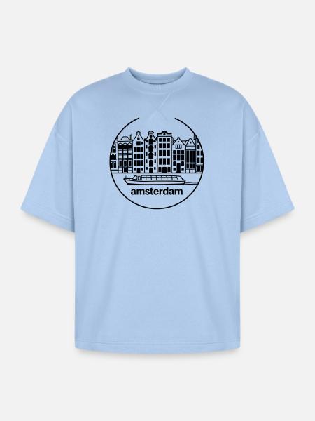 amsterdam - Oversized Unisex Short Sleeve Sweatshirt - powder blue