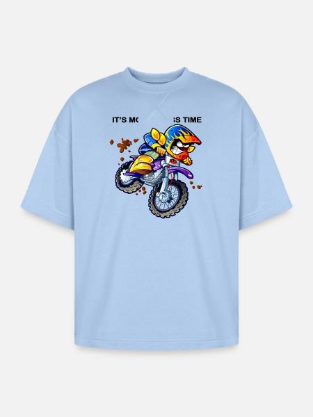 Vivid Moto Racer Neon Splash - Oversized Unisex Short Sleeve Sweatshirt - powder blue