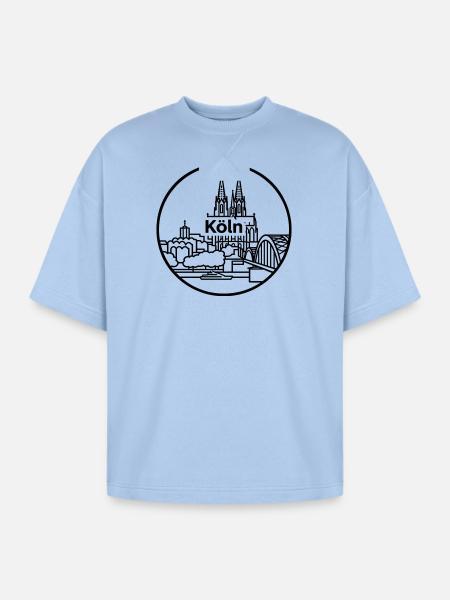cologne germany - Oversized Unisex Short Sleeve Sweatshirt - powder blue
