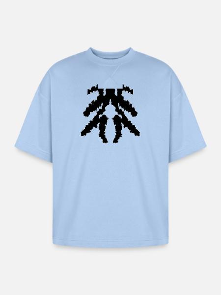 Fractal Dendrite Glyph - Oversized Unisex Short Sleeve Sweatshirt - powder blue