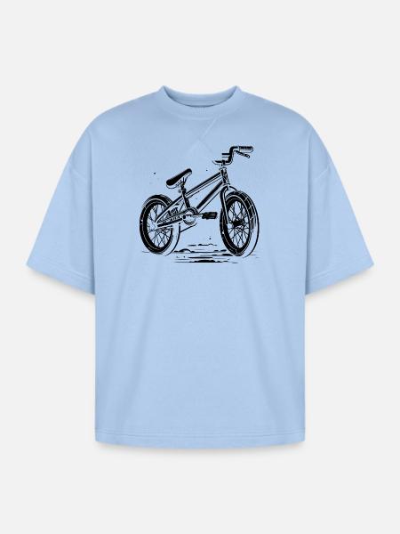 BMX Bike - Oversized Unisex Short Sleeve Sweatshirt - powder blue
