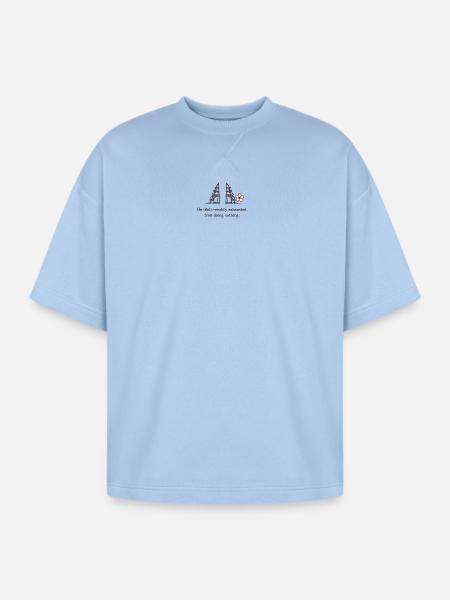 Un-Bali-evably Exhausted - Oversized Unisex Short Sleeve Sweatshirt - powder blue