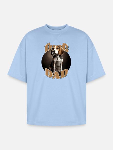 Beagle Dad Graphic Tee - Oversized Unisex Short Sleeve Sweatshirt - powder blue