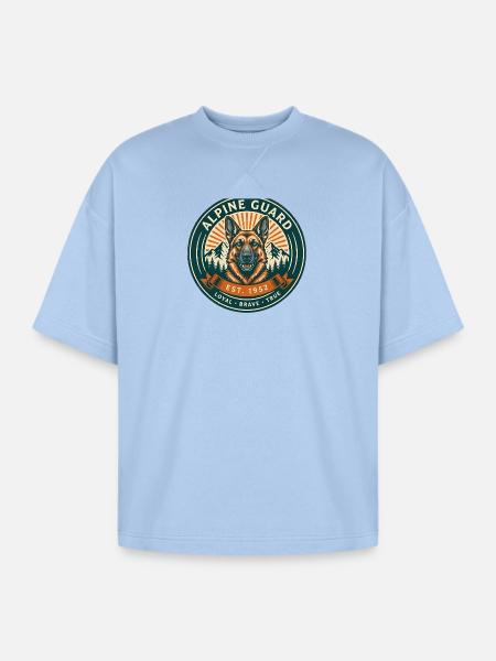 Alpine Guard Badge - Oversized Unisex Short Sleeve Sweatshirt - powder blue