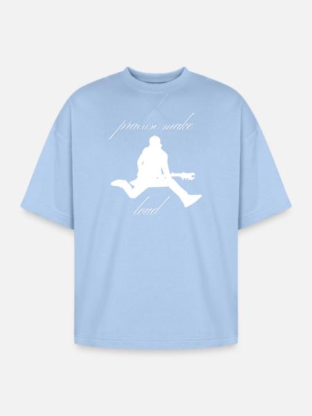 Practise_Make_Loud_-1- - Oversized Unisex Short Sleeve Sweatshirt - powder blue