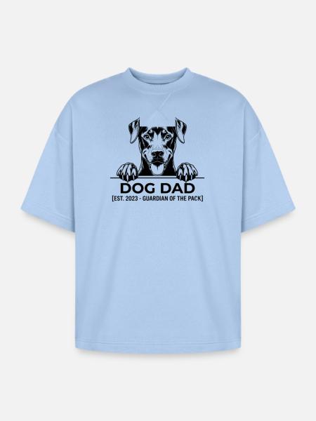 Dog Dad Guardian Tee - Oversized Unisex Short Sleeve Sweatshirt - powder blue