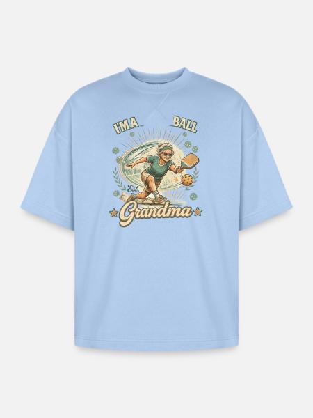 Pickleball Grandma Shirt - Oversized Unisex Short Sleeve Sweatshirt - powder blue