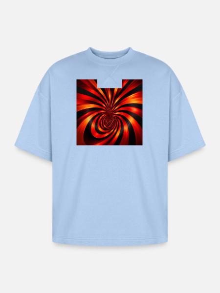 Crimson Spiral Ember - Oversized Unisex Short Sleeve Sweatshirt - powder blue