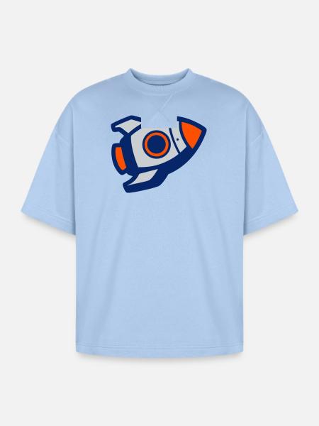 Launching Rocket Silhouette - Oversized Unisex Short Sleeve Sweatshirt - powder blue