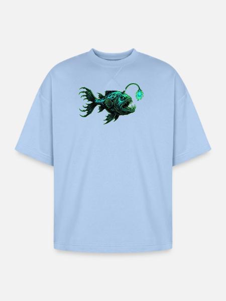 Ocean Depths Art - Oversized Unisex Short Sleeve Sweatshirt - powder blue